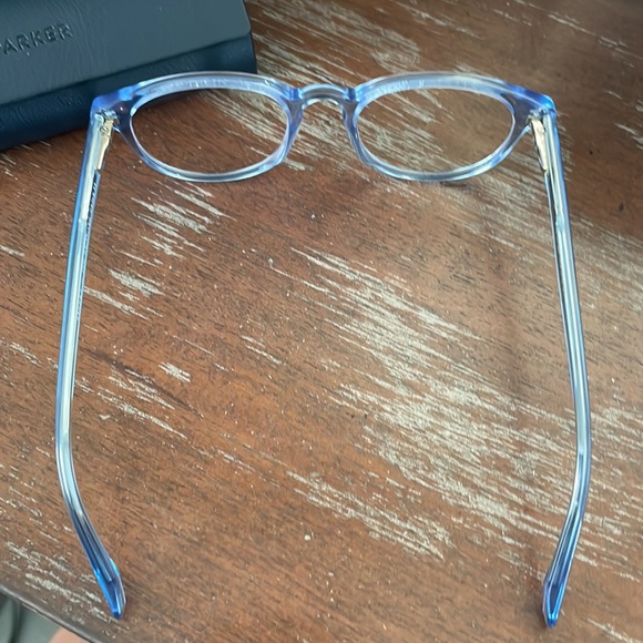 Warby Parker Percey Jr blue clear eyeglasses with logo black case - Picture 5 of 13